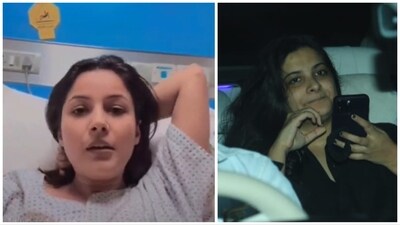 Rhea Kapoor (right) visited Shehnaaz Gill at Kokilaben Hospital on Monday. Rhea Kapoor (right) visited Shehnaaz Gill at Kokilaben Hospital on Monday.