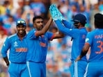 India's Hardik Pandya celebrates after taking a catch to dismiss Australia's Cameron Green off the bowling of Ravichandran Ashwin