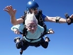 104-year-old Dorothy Hoffner while skydiving