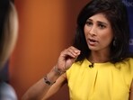 Gita Gopinath, first deputy managing director of International Monetary Fund (IMF), speaks during a Bloomberg Television interview at the annual meetings of the International Monetary Fund (IMF) and World Bank in Marrakesh, Morocco. (Bloomberg)