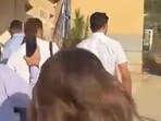 Israel-Palestine Latest: James Cleverly is seen running towards the entrance. Israel-Palestine Latest: James Cleverly is seen running towards the entrance.