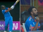 The image shows KL Rahul's reaction to Rohit Sharma's boundary. The image shows KL Rahul's reaction to Rohit Sharma's boundary.