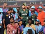 Babar Azam with ground staff after Pakistan's World Cup match vs Sri Lanka Babar Azam with ground staff after Pakistan's World Cup match vs Sri Lanka