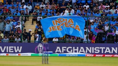 India fans during the match between Indian and Afghanistan in the ICC Cricket World Cup 2023, at Arun Jaitley Stadium (ANI) India fans during the match between Indian and Afghanistan in the ICC Cricket World Cup 2023, at Arun Jaitley Stadium (ANI)