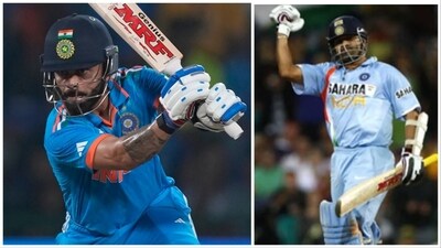 Virat Kohli managed to break Sachin Tendulkar's World Cup record as India hammered Afghanistan by 8 wickets (Getty Images-AP) Virat Kohli managed to break Sachin Tendulkar's World Cup record as India hammered Afghanistan by 8 wickets (Getty Images-AP)