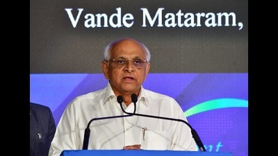 Gujarat Chief Minister Bhupendra Patel at the 10th Vibrant Gujarat Global Summit - 2024. (Bhushan Koyande/HT Photo) Gujarat Chief Minister Bhupendra Patel at the 10th Vibrant Gujarat Global Summit - 2024. (Bhushan Koyande/HT Photo)