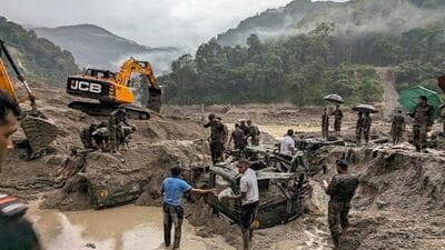 On the night of October 3, the Lhonak lake burst triggered a flash flood that killed at least 92 people. (ANI photo) On the night of October 3, the Lhonak lake burst triggered a flash flood that killed at least 92 people. (ANI photo)