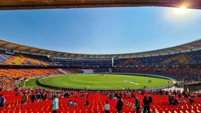 A general view of the Narendra Modi Stadium in Ahmedabad (PTI) A general view of the Narendra Modi Stadium in Ahmedabad (PTI)
