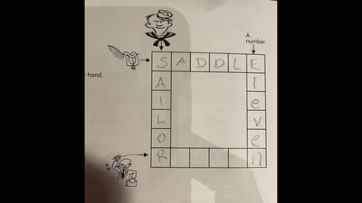 The image shows the ‘5th-grade crossword’ that has left people on Reddit stummed. (Reddit/@CanguroEnglish) The image shows the ‘5th-grade crossword’ that has left people on Reddit stummed. (Reddit/@CanguroEnglish)