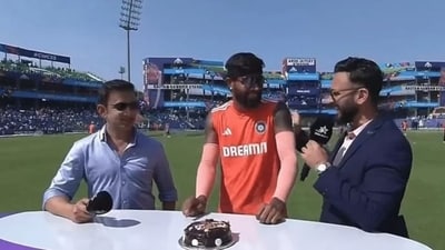 Hardik Pandya celebrates 30th birthday with Gautam Gambhir ahead of IND vs AFG clash Hardik Pandya celebrates 30th birthday with Gautam Gambhir ahead of IND vs AFG clash