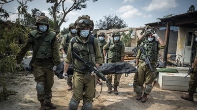 The Hamas slaughter at Kibbutz Kfar Azza in South Israel where even babies were not spared by the Islamic jihadists. The Hamas slaughter at Kibbutz Kfar Azza in South Israel where even babies were not spared by the Islamic jihadists.
