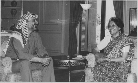 Yasser Arafat with Prime Minister Indira Gandhi on 07 June, 1983. (HT Photo) Yasser Arafat with Prime Minister Indira Gandhi on 07 June, 1983. (HT Photo)