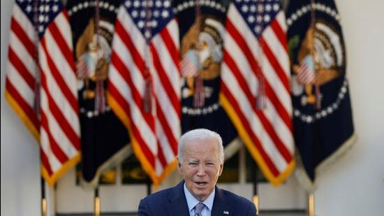 U.S. President Joe Biden delivers remarks on his efforts to curb so-called junk fees, from the Rose Garden at the White House in Washington, U.S., October 11, 2023. (REUTERS)