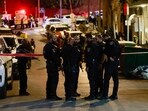 Israeli police secure the scene following reports of gunfire directed at Shalem police station near the Old City of Jerusalem,