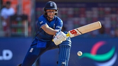 England's Joe Root plays a shot during their ICC Men's Cricket World Cup 2023 match against Bangladesh. (England Cricket Twitter) England's Joe Root plays a shot during their ICC Men's Cricket World Cup 2023 match against Bangladesh. (England Cricket Twitter)
