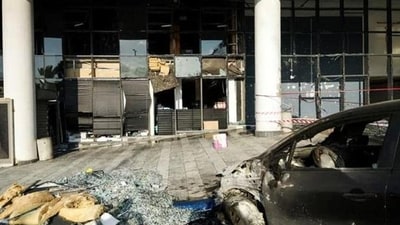 Aftermath of a scene where a rocket launched from the Gaza Strip landed in Ashkelon in southern Israel on Wednesday. (Reuters) Aftermath of a scene where a rocket launched from the Gaza Strip landed in Ashkelon in southern Israel on Wednesday. (Reuters)
