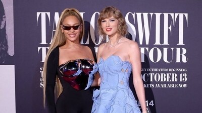 Beyoncé and Taylor Swift at the Eras Tour movie premieres in LA. Beyoncé and Taylor Swift at the Eras Tour movie premieres in LA.