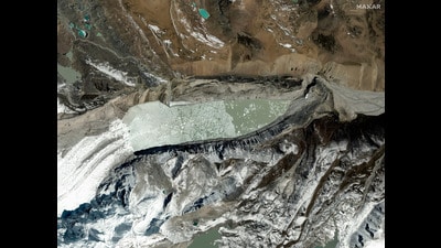 Experts warn about the risk of another glacier lake outburst flood (GLOF) downstream of South Lhonak lake in Sikkim. (REUTERS) Experts warn about the risk of another glacier lake outburst flood (GLOF) downstream of South Lhonak lake in Sikkim. (REUTERS)