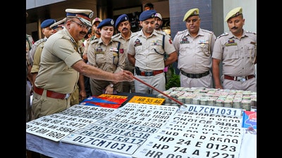 J&K DGP Dilbag Singh showing the materials seized, in Jammu on Thursday. (PTI) J&K DGP Dilbag Singh showing the materials seized, in Jammu on Thursday. (PTI)