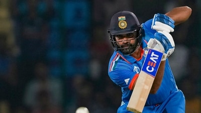 India's Rohit Sharma plays a shot during the ICC Men's Cricket World Cup 2023 match between India and Afghanistan (PTI) India's Rohit Sharma plays a shot during the ICC Men's Cricket World Cup 2023 match between India and Afghanistan (PTI)