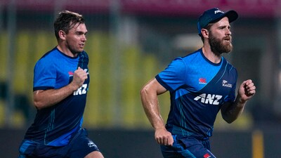 New Zealand's captain Kane Williamson and standing captain Tom Latham during a practice session (PTI) New Zealand's captain Kane Williamson and standing captain Tom Latham during a practice session (PTI)