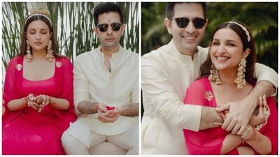 Parineeti Chopra and Raghav Chadha at their mehendi ceremony.