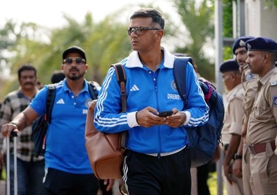 India's head coach Rahul Dravid arrives at Ahmedabad airport ahead of the match against Pakistan in the ICC Men's Cricket World Cup 2023, in Ahmedabad (ANI) India's head coach Rahul Dravid arrives at Ahmedabad airport ahead of the match against Pakistan in the ICC Men's Cricket World Cup 2023, in Ahmedabad (ANI)