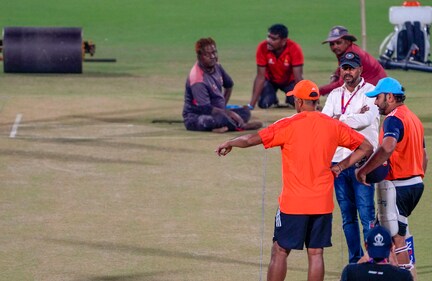 India's coach Rahul Dravid and captain Rohit Sharma inspect the pitch during a practice session (PTI) India's coach Rahul Dravid and captain Rohit Sharma inspect the pitch during a practice session (PTI)