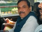 AAP MP Sanjay Singh being taken to the Rouse Avenue Court by the Enforcement Directorate. AAP MP Sanjay Singh being taken to the Rouse Avenue Court by the Enforcement Directorate.