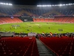 Indian team on ground during a practice session ahead of the ICC Men's Cricket World Cup 2023 match between India and Pakistan, at Narendra Modi Stadium, in Ahmedabad Indian team on ground during a practice session ahead of the ICC Men's Cricket World Cup 2023 match between India and Pakistan, at Narendra Modi Stadium, in Ahmedabad