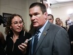 WASHINGTON, DC - OCTOBER 13: U.S. Rep. Austin Scott (R-GA) speaks to reporters as House Republicans hold a caucus meeting at the Longworth House Office Building on October 13, 2023 in Washington, DC. House Republicans continue to debate their pick for Speaker after their initial nominee, Rep. Steve Scalise (R-LA), withdrew his name from the race after failing to secure the number of votes needed. The full House of Representatives is expected to vote on a replacement for former Speaker Kevin McCarthy (R-CA) after he was ousted last week. WASHINGTON, DC - OCTOBER 13: U.S. Rep. Austin Scott (R-GA) speaks to reporters as House Republicans hold a caucus meeting at the Longworth House Office Building on October 13, 2023 in Washington, DC. House Republicans continue to debate their pick for Speaker after their initial nominee, Rep. Steve Scalise (R-LA), withdrew his name from the race after failing to secure the number of votes needed. The full House of Representatives is expected to vote on a replacement for former Speaker Kevin McCarthy (R-CA) after he was ousted last week.