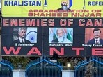 New posters promoting hatred against India threatening PM Narendra Modi, external affairs minister S Jaishankar and high commissioner Sanjay Kumar Verma are in full display on the busiest road of Guru Nanak Sikh Gurdwara in Surrey, BC, Canada. New posters promoting hatred against India threatening PM Narendra Modi, external affairs minister S Jaishankar and high commissioner Sanjay Kumar Verma are in full display on the busiest road of Guru Nanak Sikh Gurdwara in Surrey, BC, Canada.