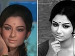 Sharmila Tagore in a still from Aradhana and Aranyer Din Ratri.