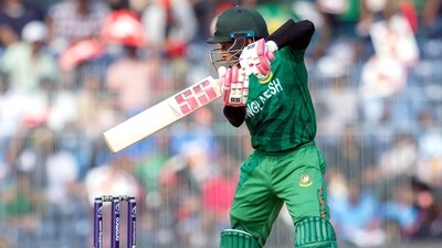 Intially, Bangladesh posted 245/9 in 50 overs, with Mushfiqur Rahim smacking 66 runs off 75 balls. (ANI ) Intially, Bangladesh posted 245/9 in 50 overs, with Mushfiqur Rahim smacking 66 runs off 75 balls. (ANI )
