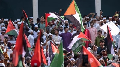 Muslims protest against Israel's military operations in Gaza and to support the Palestinian people. (AP) Muslims protest against Israel's military operations in Gaza and to support the Palestinian people. (AP)