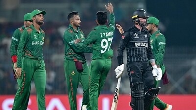 For Bangladesh's bowling department, Mustafizur Rahman and Shakib Al Hasan took a wicket each. (AFP) For Bangladesh's bowling department, Mustafizur Rahman and Shakib Al Hasan took a wicket each. (AFP)