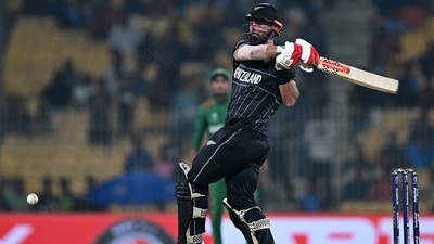 Chasing a target of 246 runs, New Zealand cruised to 248/2 in 42.5 overs, courtesy of an unbeaten knock of 89 runs off 67 balls by Daryl Mitchell. (AFP) Chasing a target of 246 runs, New Zealand cruised to 248/2 in 42.5 overs, courtesy of an unbeaten knock of 89 runs off 67 balls by Daryl Mitchell. (AFP)