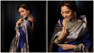 Day 1 (Pratipada) - Ankita Lokhande: The color for this day is usually Royal Blue. (Instagram/@lokhandeankita) Day 1 (Pratipada) - Ankita Lokhande: The color for this day is usually Royal Blue. (Instagram/@lokhandeankita)