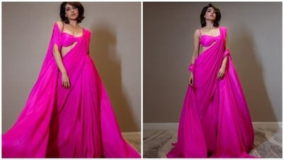 Day 9 (Navami) - Samantha Prabhu: The color for this day is Pink. (Instagram/@samantharuthprabhu) Day 9 (Navami) - Samantha Prabhu: The color for this day is Pink. (Instagram/@samantharuthprabhu)