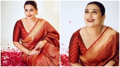 Day 7 (Saptami) - Vidya Balan: The color for this day is Red. (Instagram/@vidyabalan) Day 7 (Saptami) - Vidya Balan: The color for this day is Red. (Instagram/@vidyabalan)