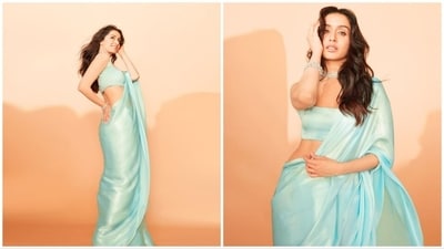 Day 8 (Ashtami) - Shraddha Kapoor: The color for this day is Sky Blue. (Instagram/@shraddhakapoor) Day 8 (Ashtami) - Shraddha Kapoor: The color for this day is Sky Blue. (Instagram/@shraddhakapoor)