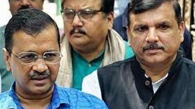 Delhi chief minister Arvind Kejriwal (left) and Rajya Sabha MP Sanjay Singh (right) (File Photo)