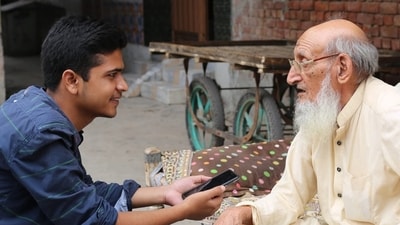 Faisal Hayat, one of the three authors in conversation with his subjects for the book “The Speaking Window”. (HT Photo)