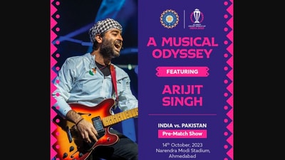 The image is shared by BCCI on X about a pre-match show during the India vs Pakistan World Cup 2023 match. (X/@BCCI) The image is shared by BCCI on X about a pre-match show during the India vs Pakistan World Cup 2023 match. (X/@BCCI)