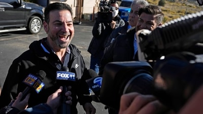 Store co-owner Nidal Khalil talks with the media at the Midway Market & Liquor store, Thursday, Oct. 12, 2023, in Frazier Park, Calif., where a winning Powerball lottery ticket was sold. (AP Photo/Marcio Jose Sanchez) (AP) Store co-owner Nidal Khalil talks with the media at the Midway Market & Liquor store, Thursday, Oct. 12, 2023, in Frazier Park, Calif., where a winning Powerball lottery ticket was sold. (AP Photo/Marcio Jose Sanchez) (AP)
