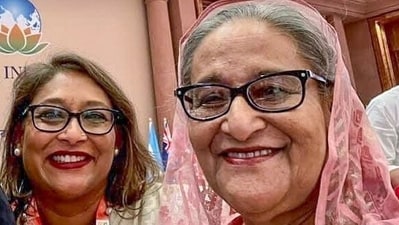 Bangladesh Prime Minister Sheikh Hasina with her daughter, Saima Wazed, who is best known for her work in autism. (ANI File) Bangladesh Prime Minister Sheikh Hasina with her daughter, Saima Wazed, who is best known for her work in autism. (ANI File)