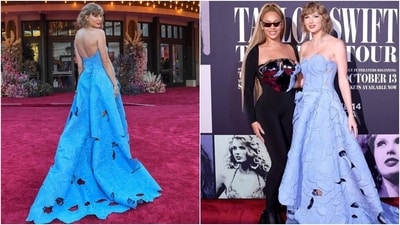Taylor posed with Beyoncé at the Taylor Swift: The Eras Tour concert movie world premiere. She posted a photo and a video with Beyoncé and penned a note thanking the singer for her influence on her career. "I'm so glad I'll never know what my life would've been like without @beyonce's influence. The way she's taught me and every artist out here to break rules and defy industry norms. Her generosity of spirit. Her resilience and versatility. She's been a guiding light throughout my career, and the fact that she showed up tonight was like an actual fairytale," Taylor wrote. (Instagram, AFP ) Taylor posed with Beyoncé at the Taylor Swift: The Eras Tour concert movie world premiere. She posted a photo and a video with Beyoncé and penned a note thanking the singer for her influence on her career. "I'm so glad I'll never know what my life would've been like without @beyonce's influence. The way she's taught me and every artist out here to break rules and defy industry norms. Her generosity of spirit. Her resilience and versatility. She's been a guiding light throughout my career, and the fact that she showed up tonight was like an actual fairytale," Taylor wrote. (Instagram, AFP )