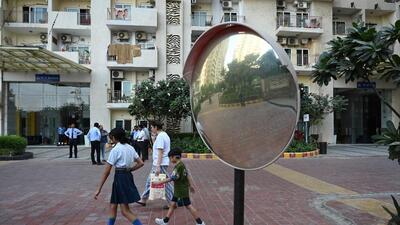 The Mahagun Moderne society at Sector 78 in Noida. (Sunil Ghosh/HT Photo)
