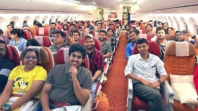 Israel-Hamas war news: 1st flight carrying 212 Indians takes off from Israel Israel-Hamas war news: 1st flight carrying 212 Indians takes off from Israel