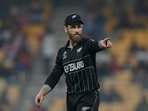 New Zealand's captain Kane Williamson places field during the ICC Men's Cricket World Cup match between New Zealand and Bangladesh New Zealand's captain Kane Williamson places field during the ICC Men's Cricket World Cup match between New Zealand and Bangladesh